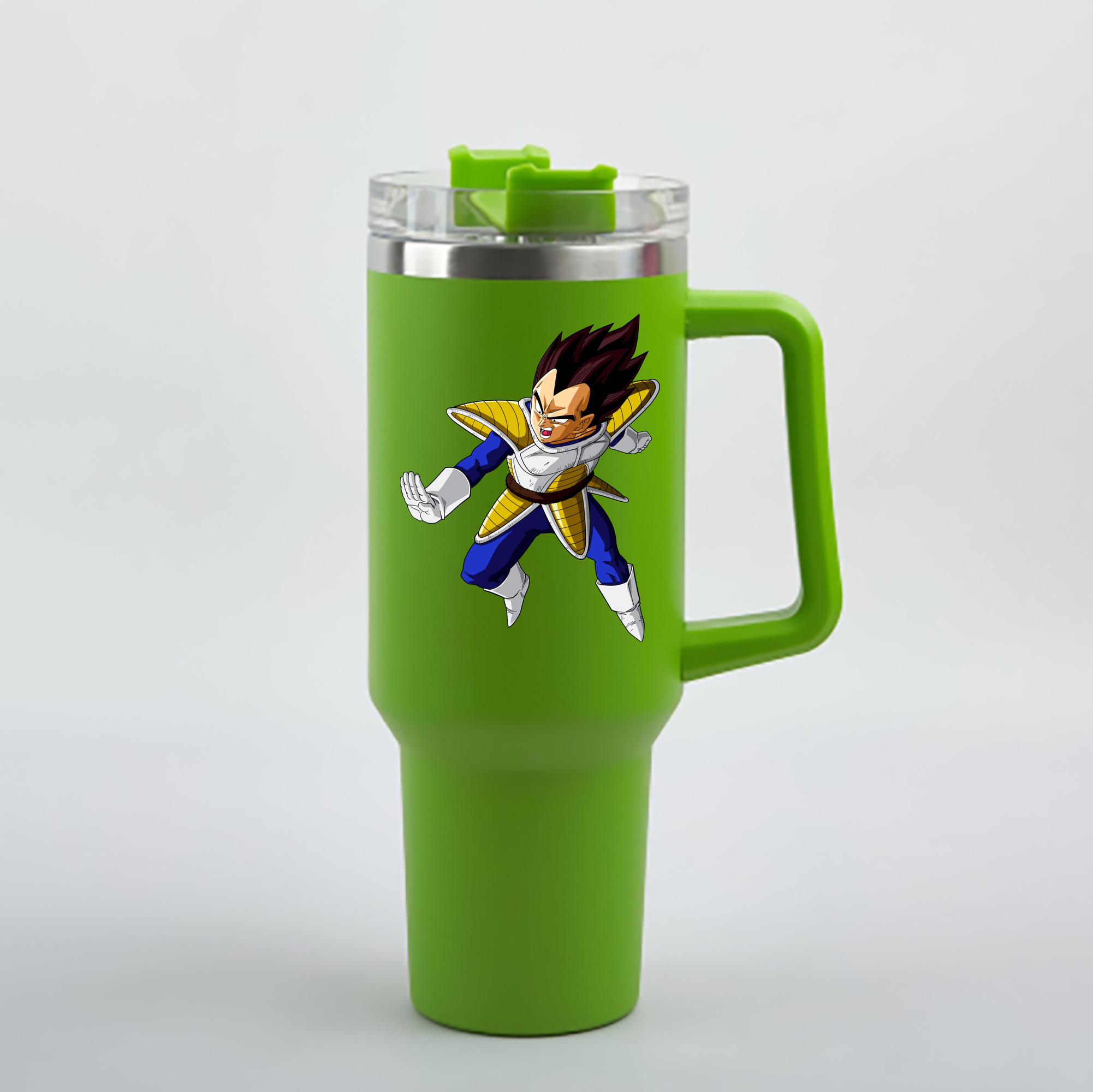 （画像用） ドラゴンボール ベジータ四世（Bejīta Yonsei）DRAGON BALL Vegeta IV 1200mL車用タンブラー - クリスタルステッカー（プラスチックストロー付き）